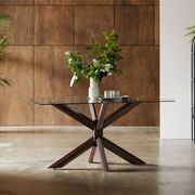 Bella Rectangle Glass Dining Table | Dark Hardwood gallery detail image