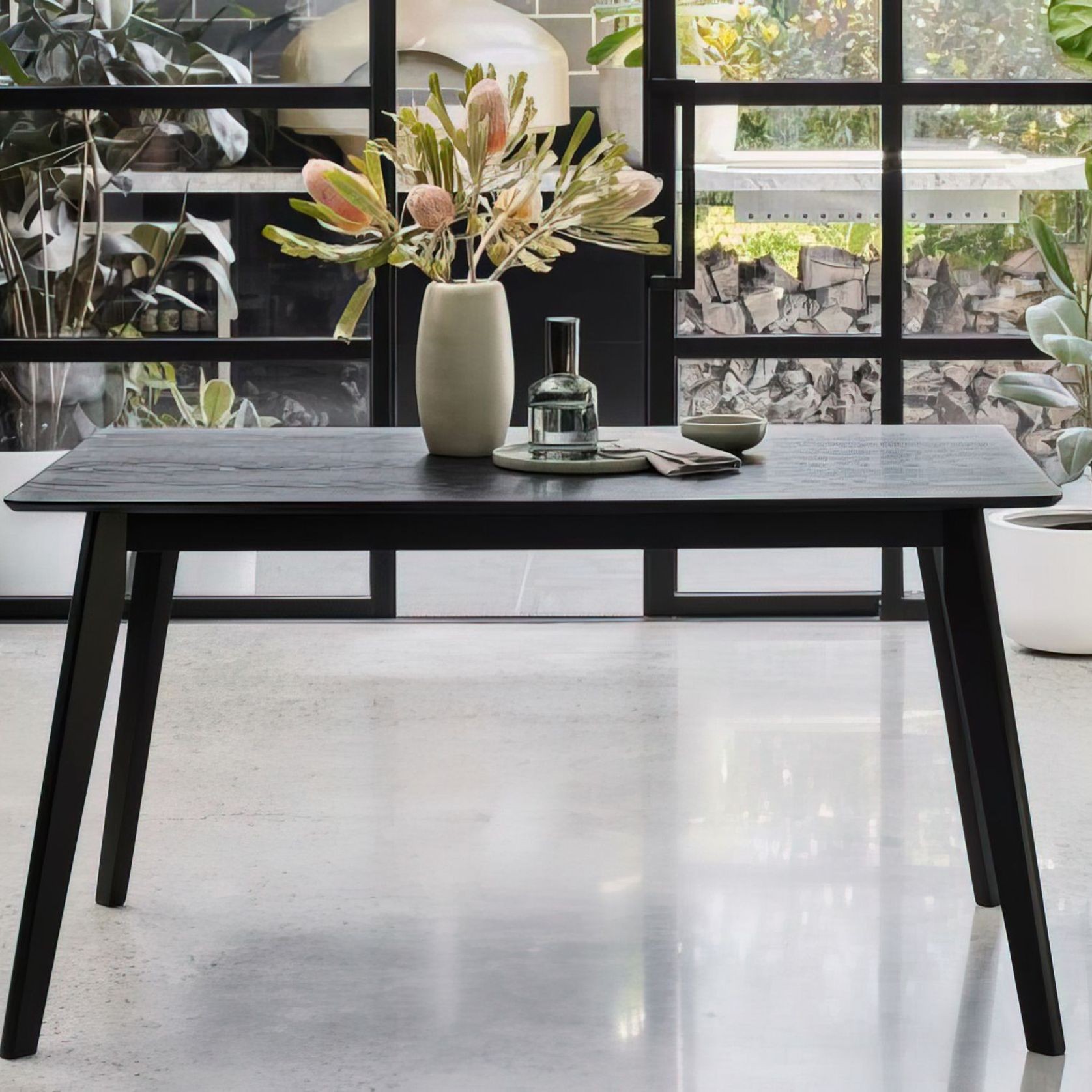 Cannes Hardwood Dining Table | Black gallery detail image