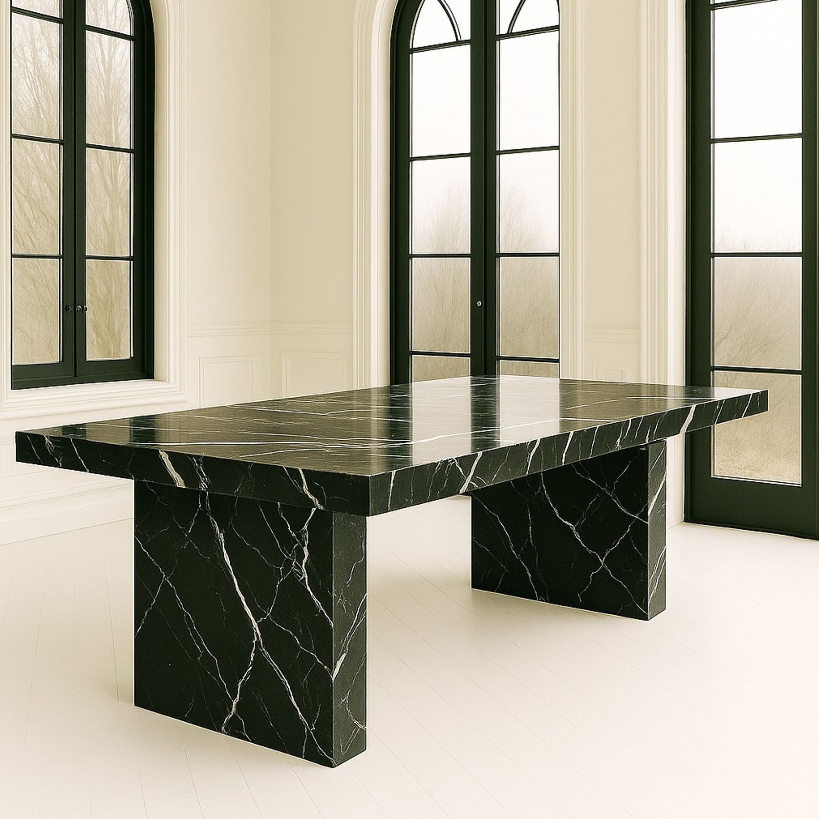 Sachi Dining Table - Nior Marquina Marble gallery detail image