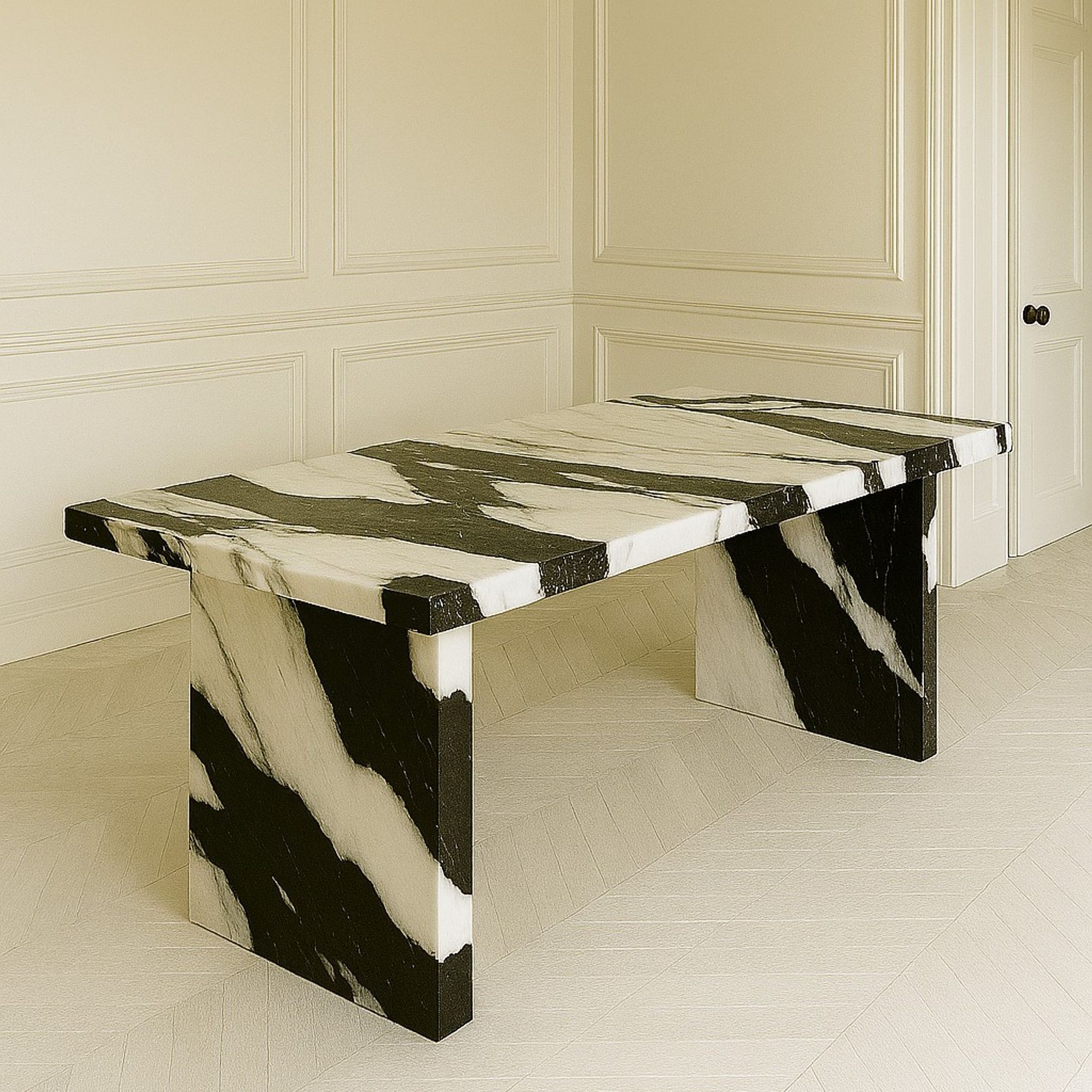 Sachi Dining Table - Panda Marble gallery detail image