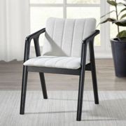 Elm 7PCE Black Hardwood Dining Set | Beige Fabric gallery detail image