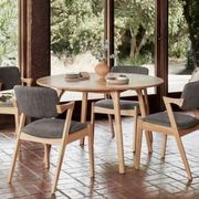Franki 5PCE Natural Hardwood Dining Set | Black Fabric gallery detail image