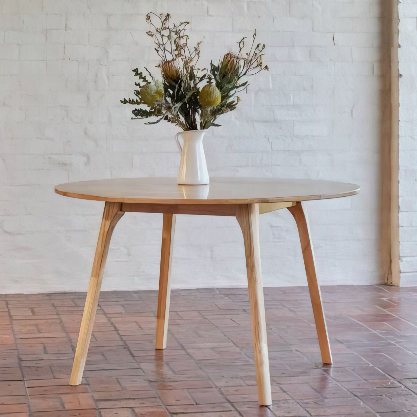 Franki Hardwood Round Dining Table | Natural gallery detail image