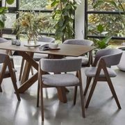 Gaudi 7PCE Hardwood Dining Set | Walnut | Grey gallery detail image