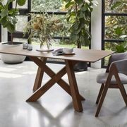 Gaudi 7PCE Hardwood Dining Set | Walnut | Grey gallery detail image