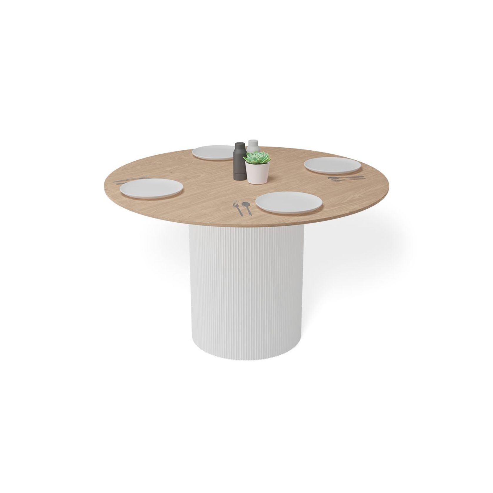 Mimi Dining Table - White - Natural - 120cm gallery detail image