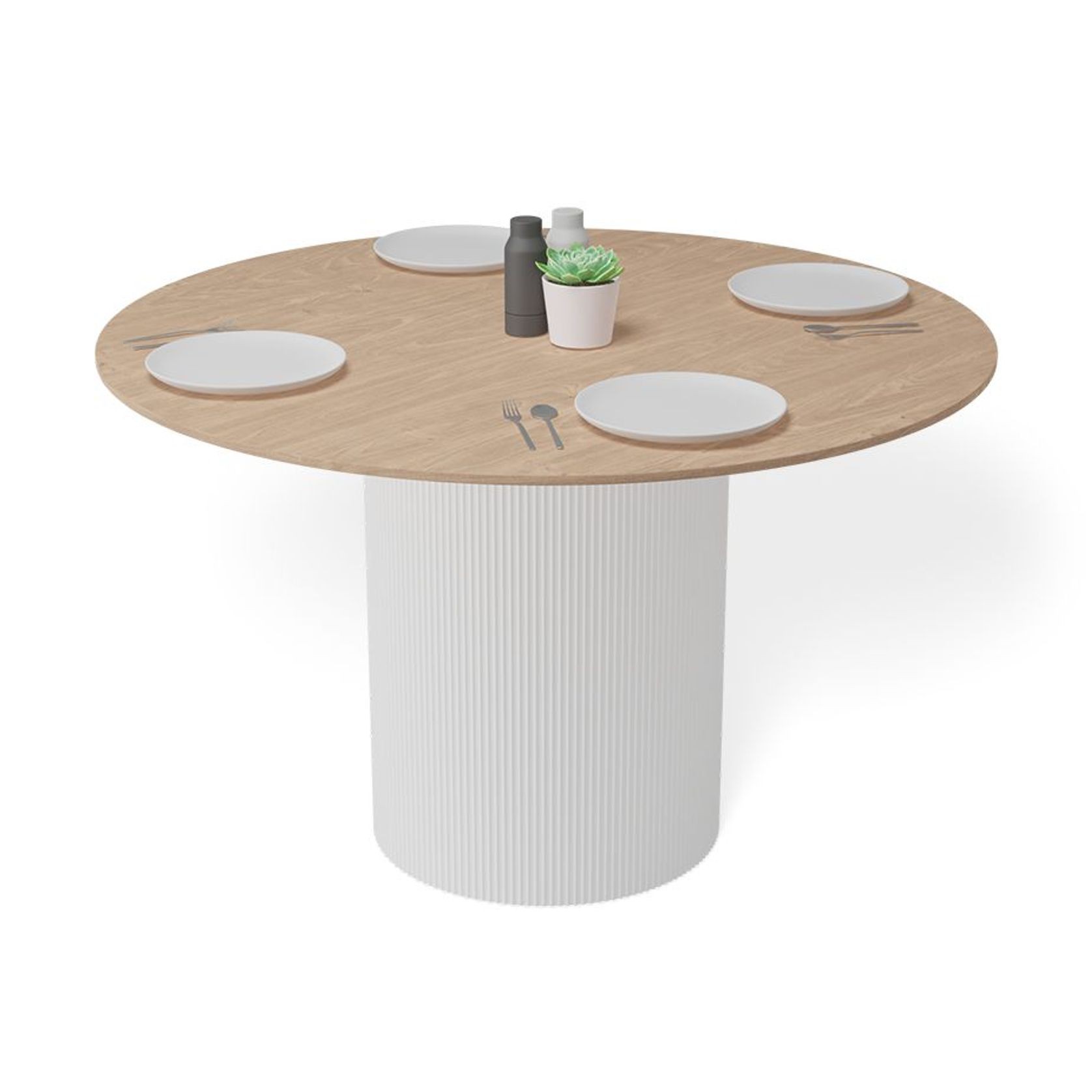 Mimi Dining Table - White - Natural - 120cm gallery detail image