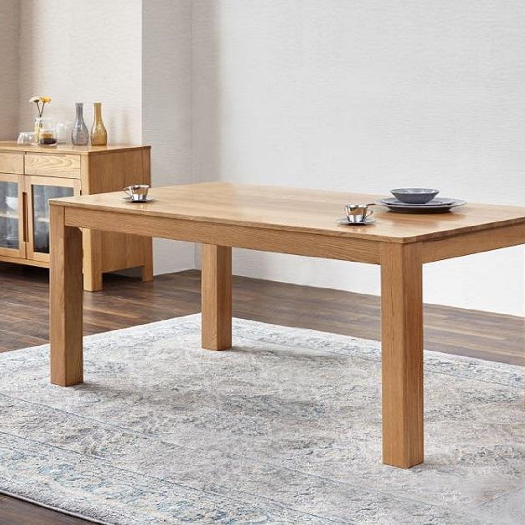 Humbie Natural Solid Oak Dining Table gallery detail image
