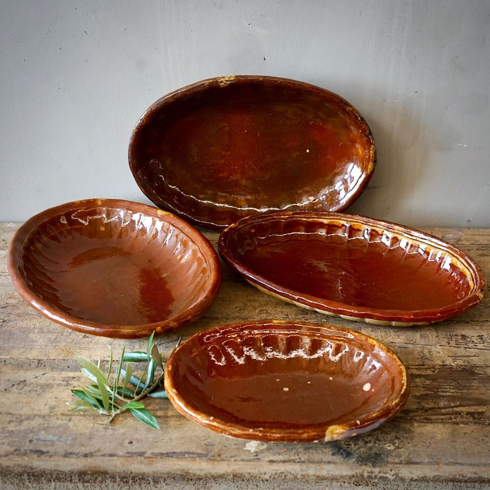 French Antique Earthenware Dishes gallery detail image