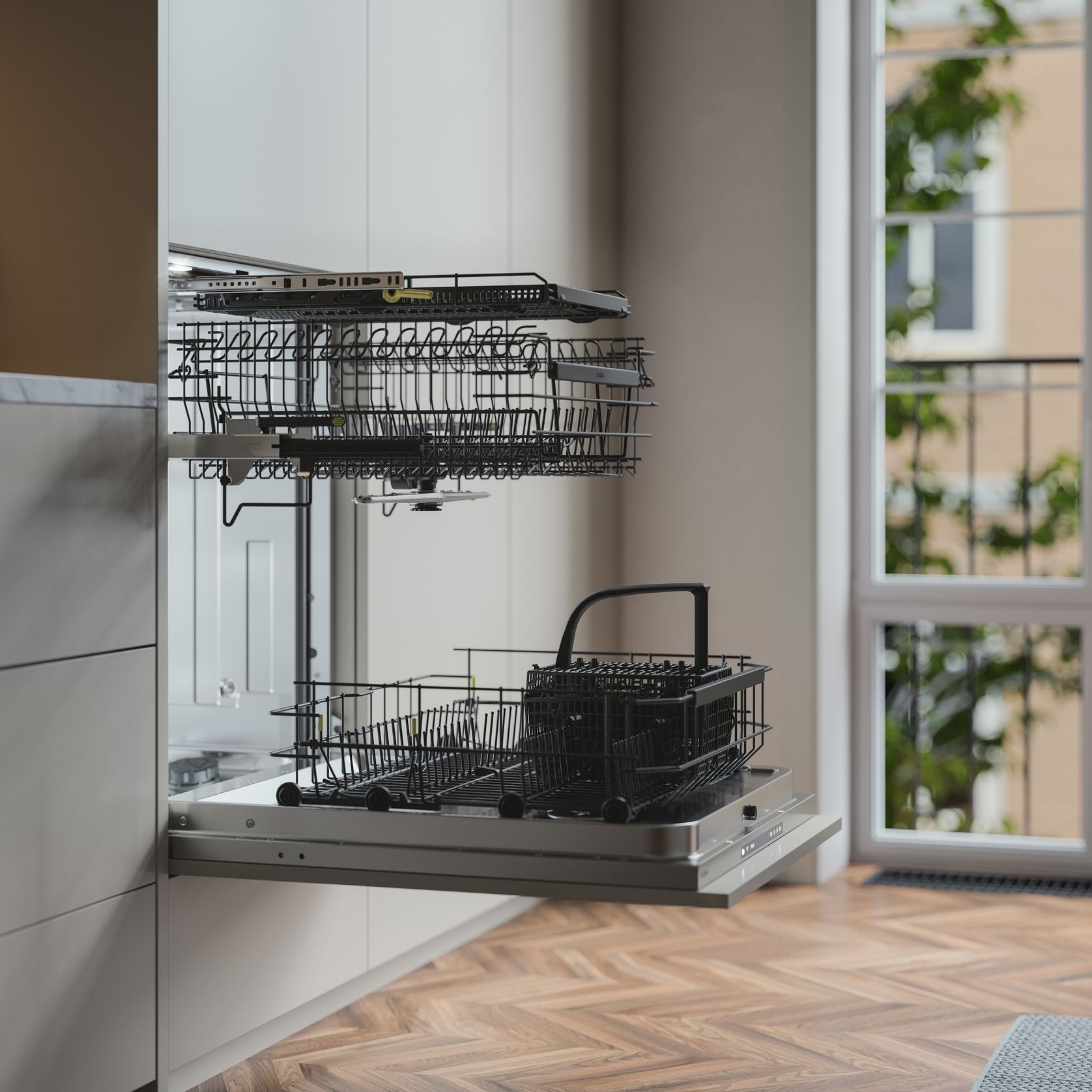 86cm XXL Dishwasher Fully Integrated with Sliding Door Style gallery detail image