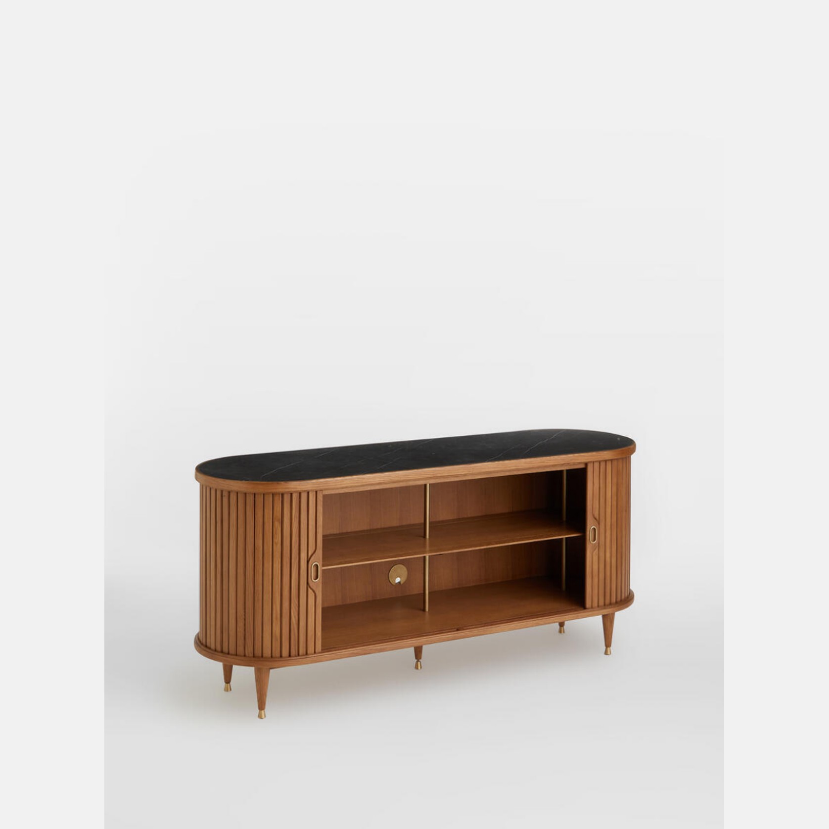 Soho Home | Nora Tambour Sideboard | Marquina Marble gallery detail image