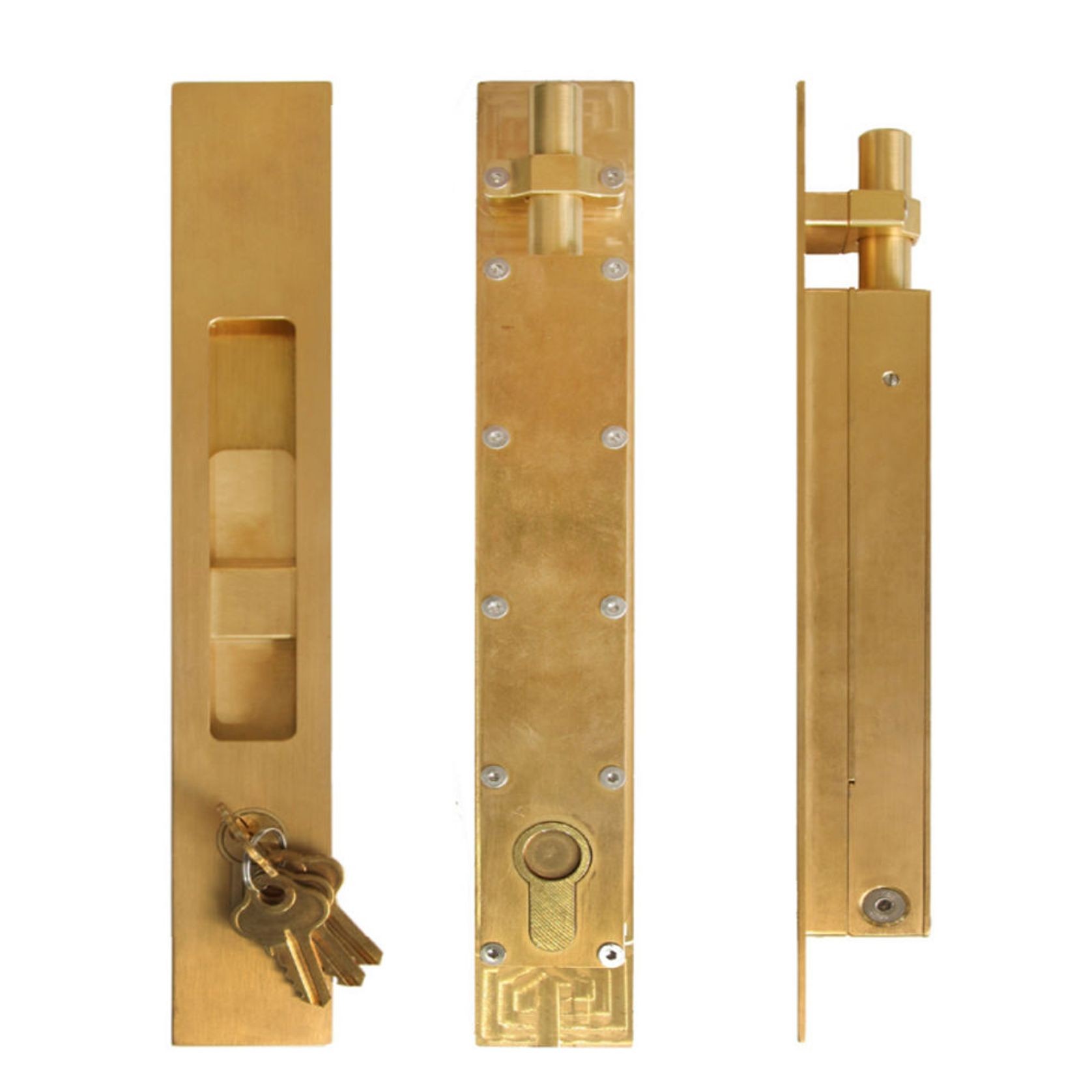 HB1830 Key Locking Flush Bolt (Round Throw) gallery detail image