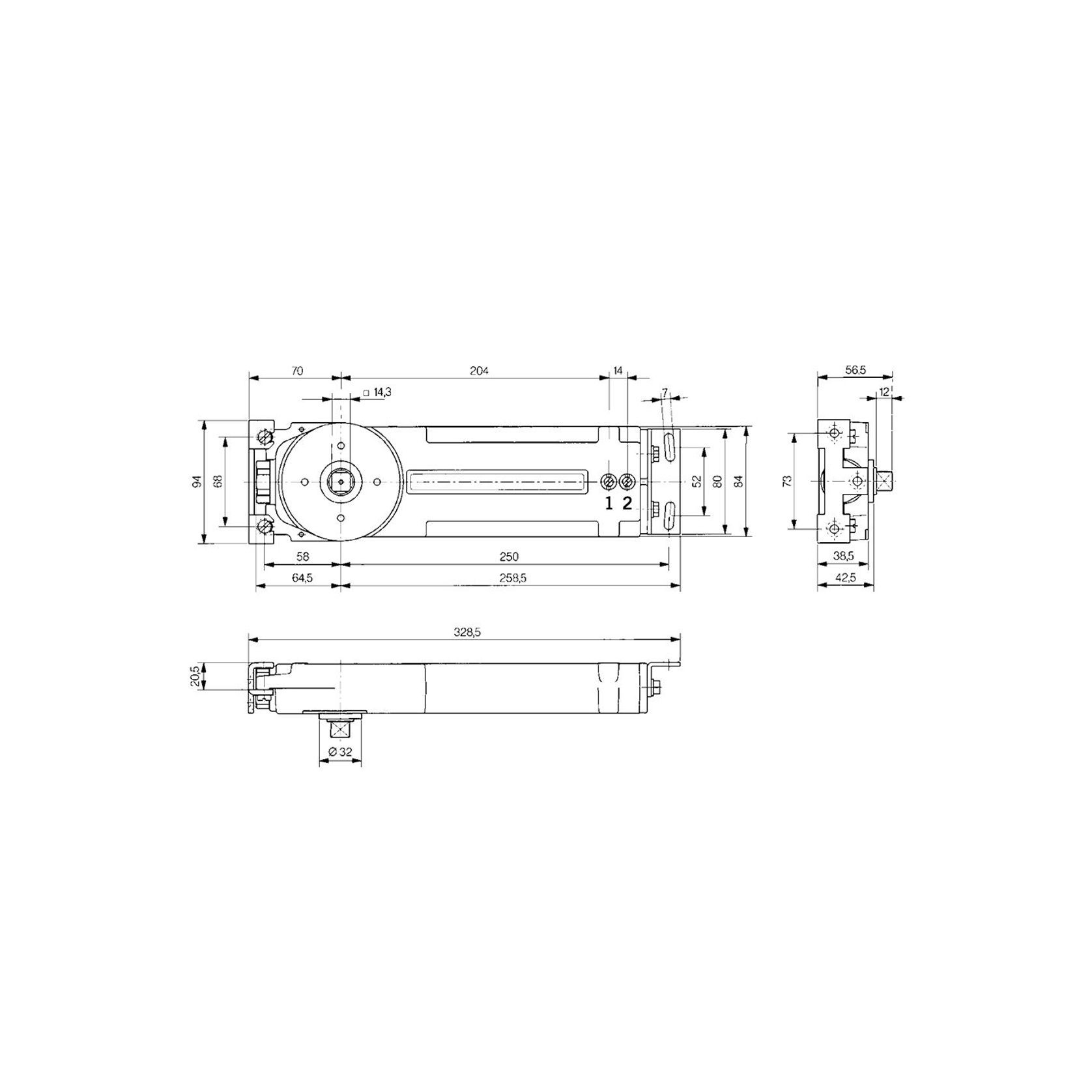 Dorma RTS85T EN3 Transom Closer NonHold Open Combi Pack gallery detail image