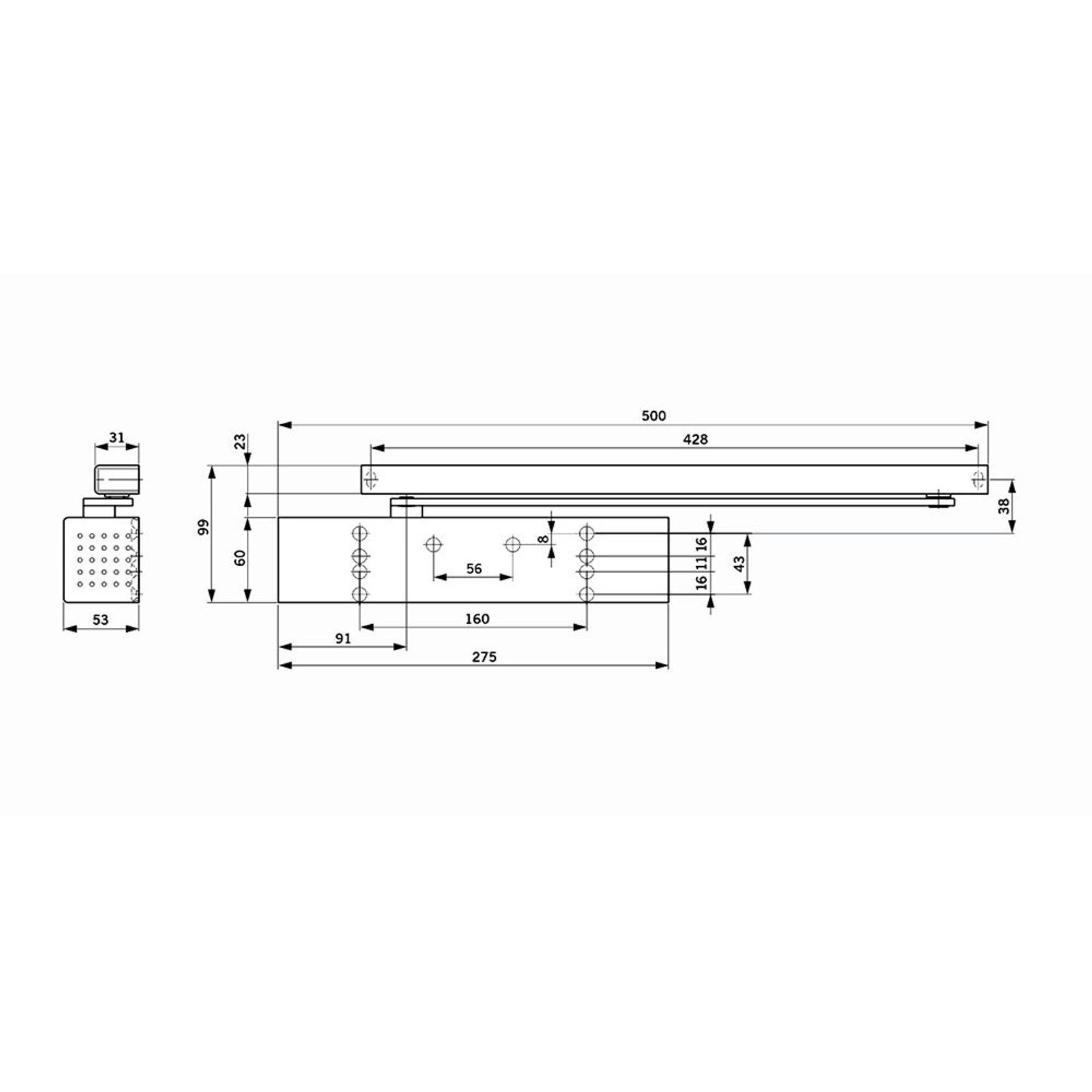 Dorma TS92B EN1-4 Door Closer Pull Side Kit Hold Open gallery detail image