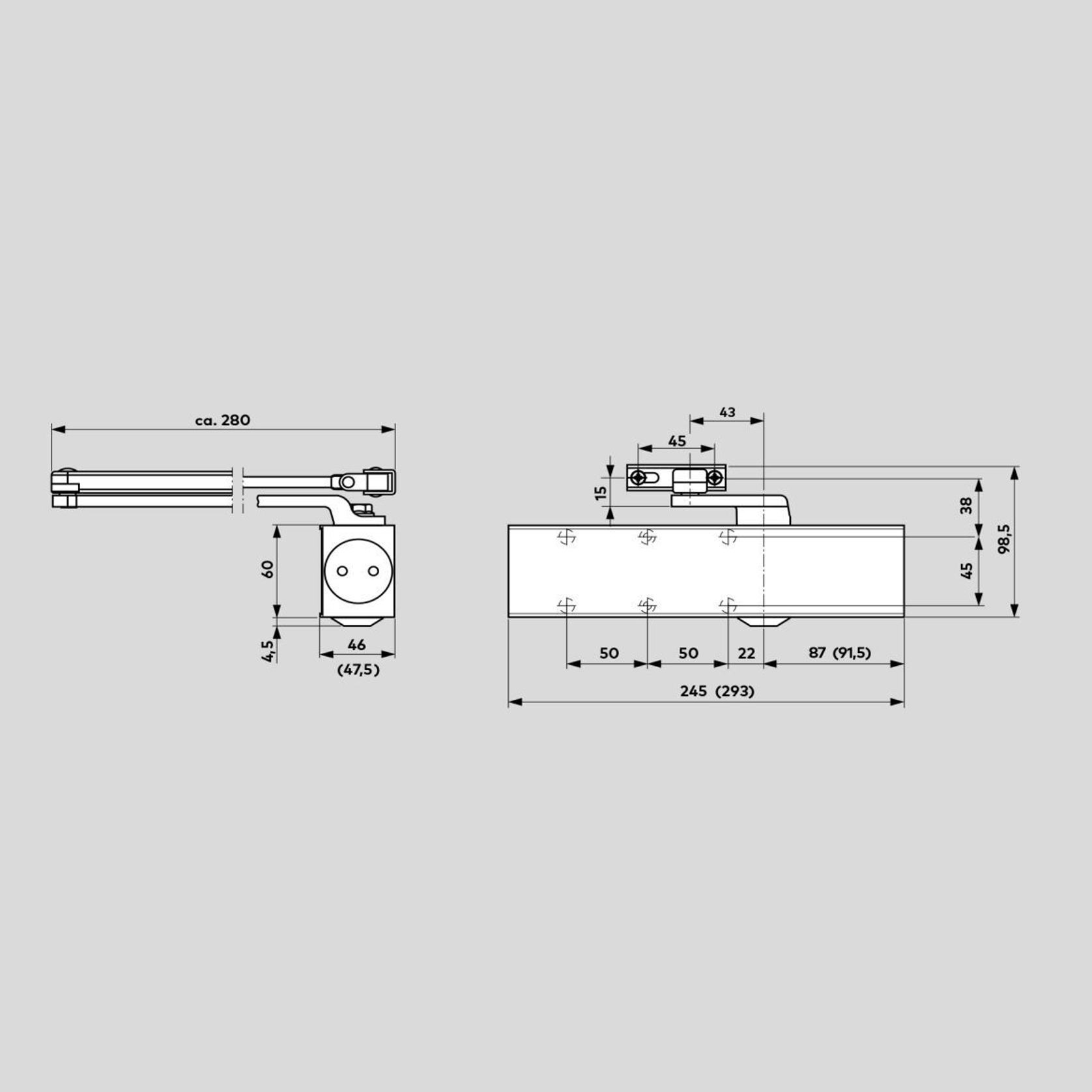 Dorma TS83 EN3-6 Door Closer Fire Rated Gold 38020802 gallery detail image