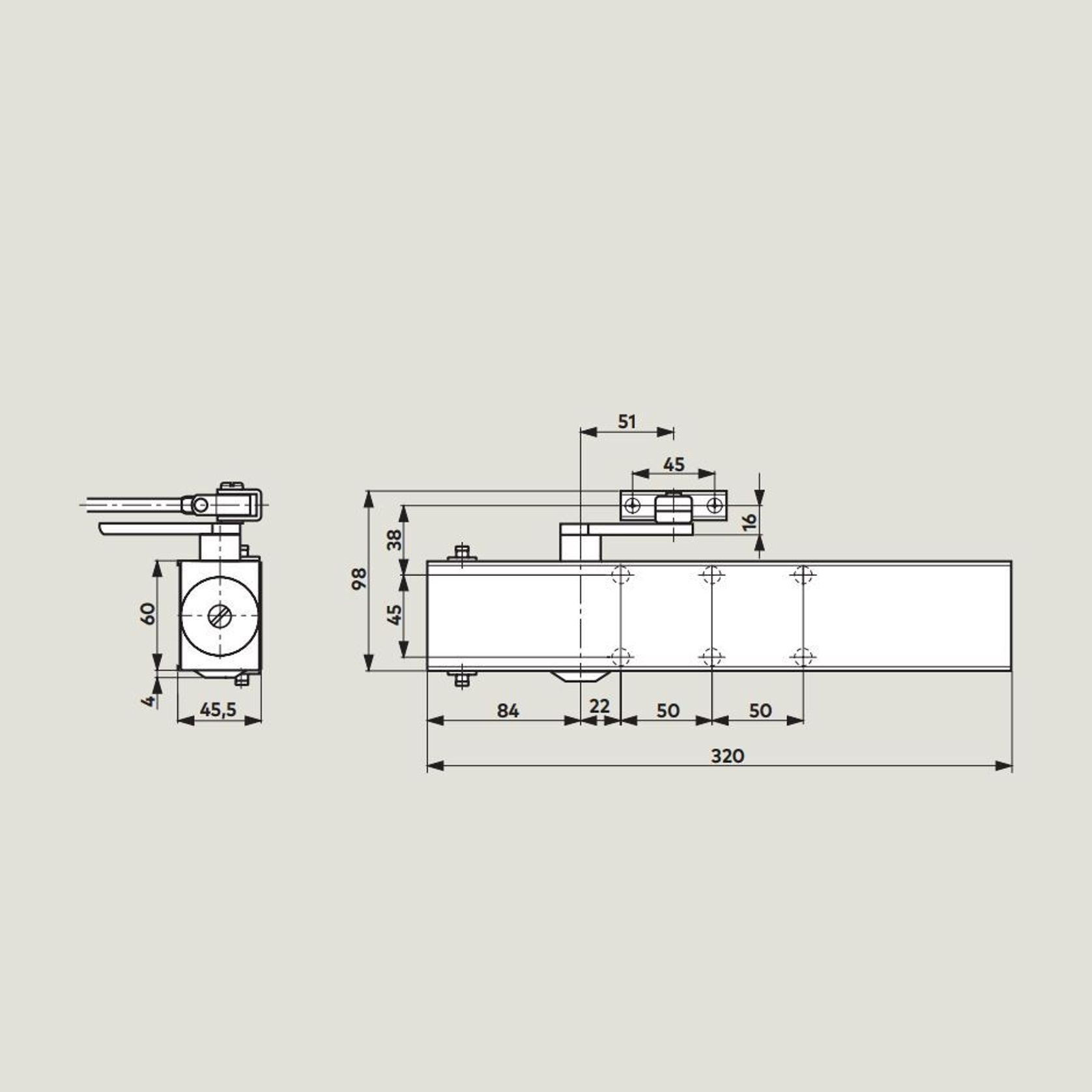 Dorma TS73EMF EN5 Door Closer Electro Magnetic Hold Open Body Only 53040101 gallery detail image