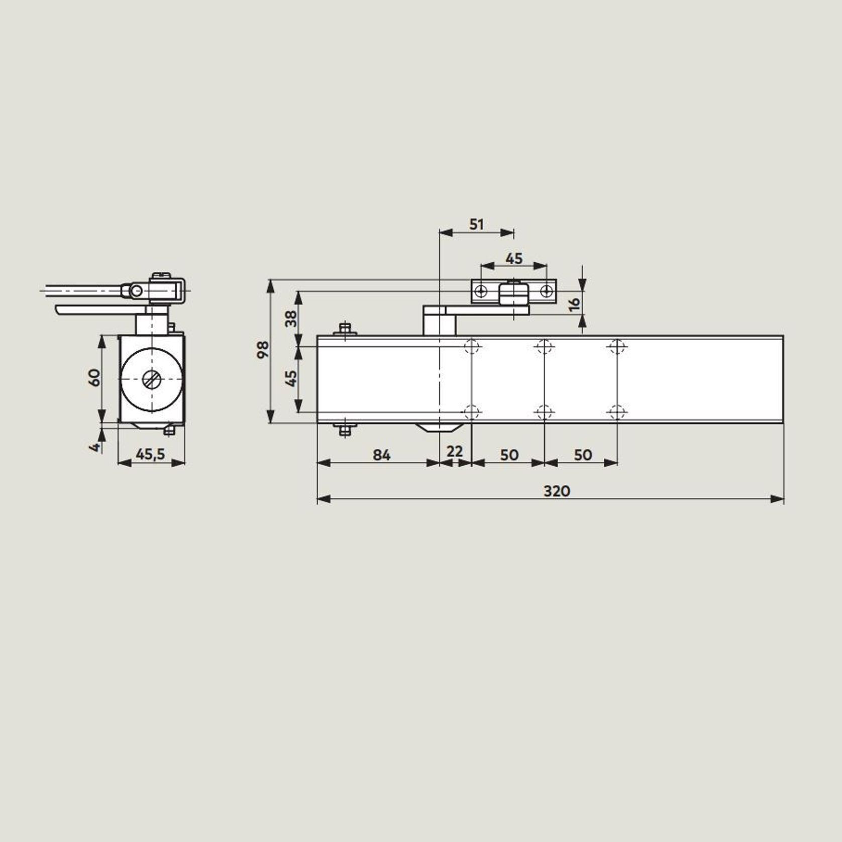 Dorma TS73EMF EN6 Door Closer Electro Magnetic Hold Open Body Only 53070101 gallery detail image