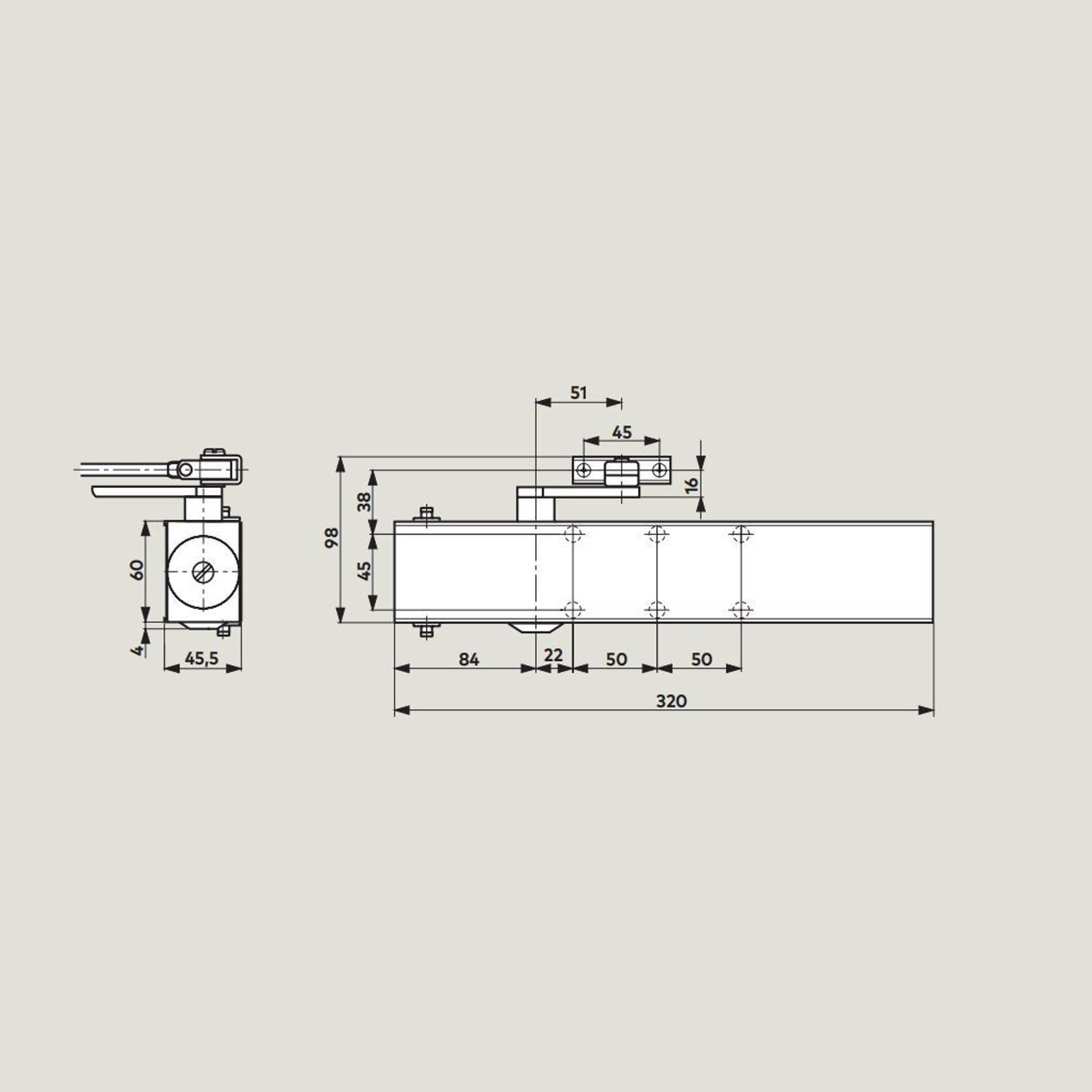 Dorma TS73EMF EN4 Door Closer Electro Magnetic Hold Open Body Only 53010101 gallery detail image