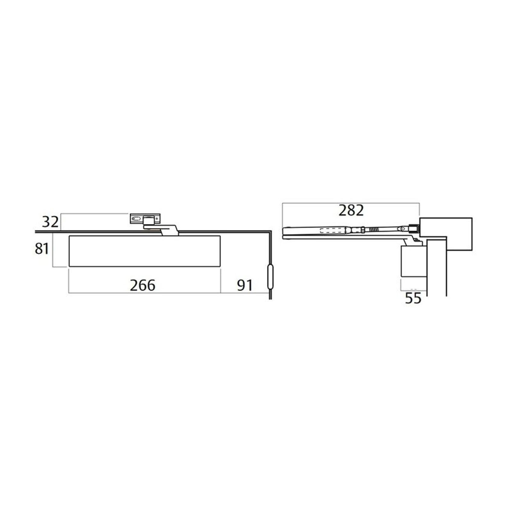 Lockwood EN2-6 Standard Arm Door Closer Fire Rated Silver 7726DASIL gallery detail image