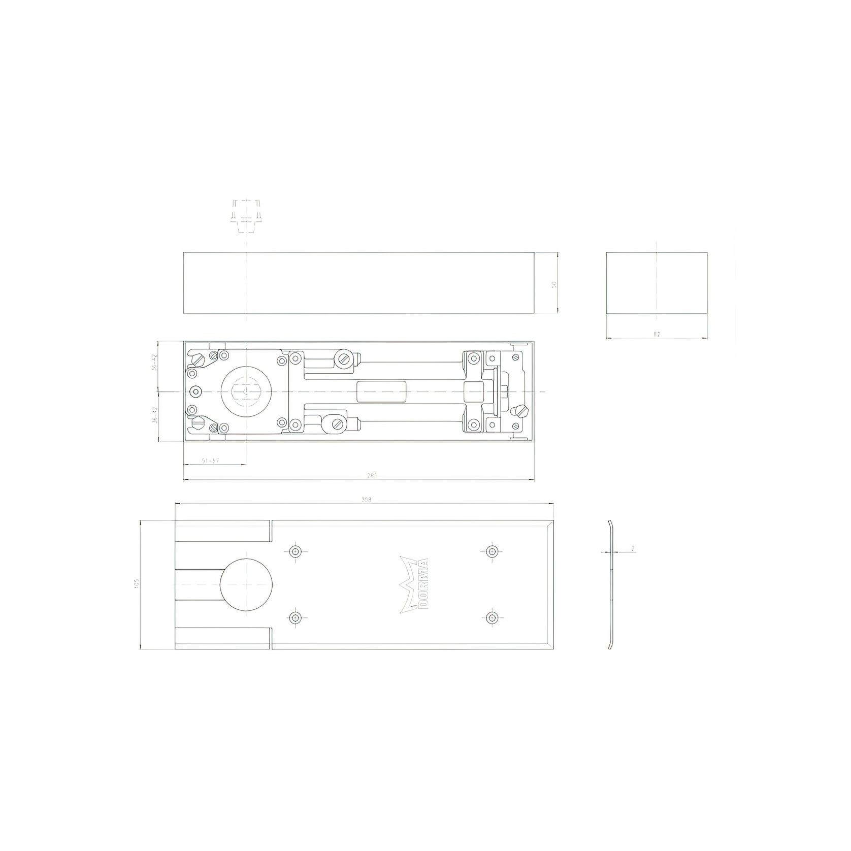 Dorma Floor Spring NonHold Open DBL Action Kit BTS75VT gallery detail image