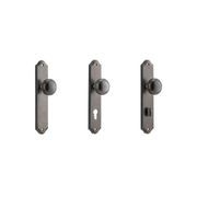 Iver Paddington Door Knob on Shouldered Backplate Distressed Nickel gallery detail image