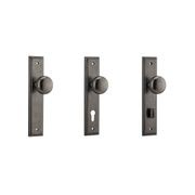 Iver Cambridge Door Knob on Stepped Backplate Distressed Nickel gallery detail image