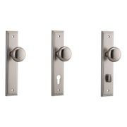Iver Cambridge Door Knob on Stepped Backplate Satin Nickel - Customise to your needs gallery detail image