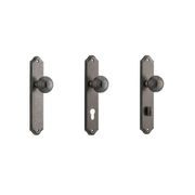 Iver Guildford Door Knob on Shouldered Backplate Distressed Nickel gallery detail image