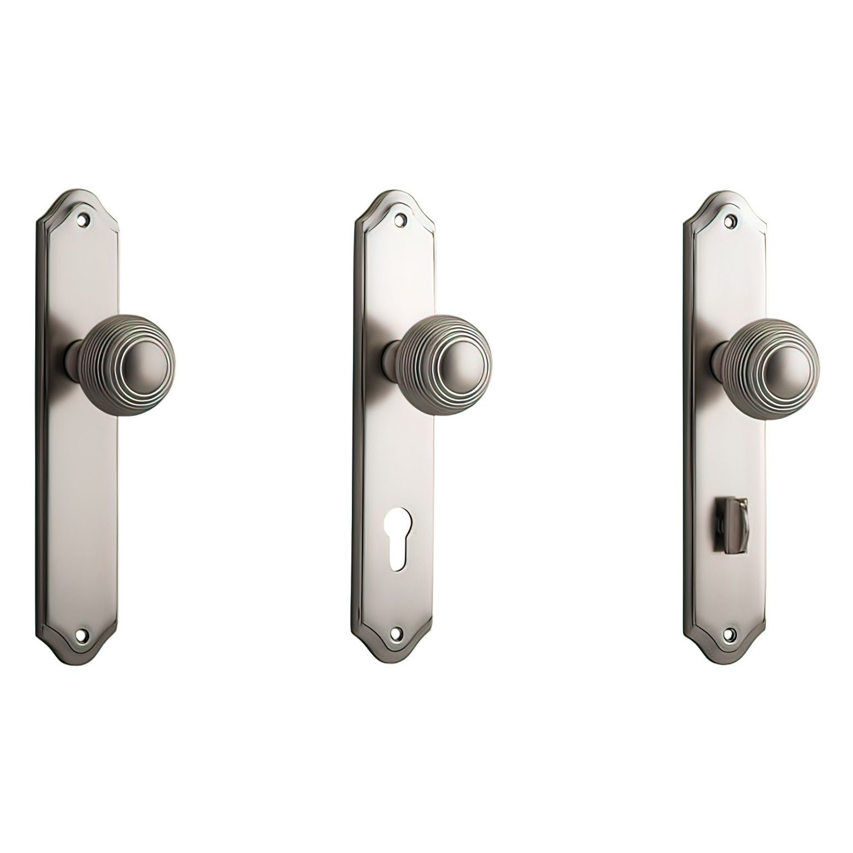 Iver Guildford Door Knob on Shouldered Backplate Satin Nickel - Customise to your needs gallery detail image