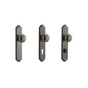 Iver Cambridge Door Knob on Shouldered Backplate Distressed Nickel gallery detail image
