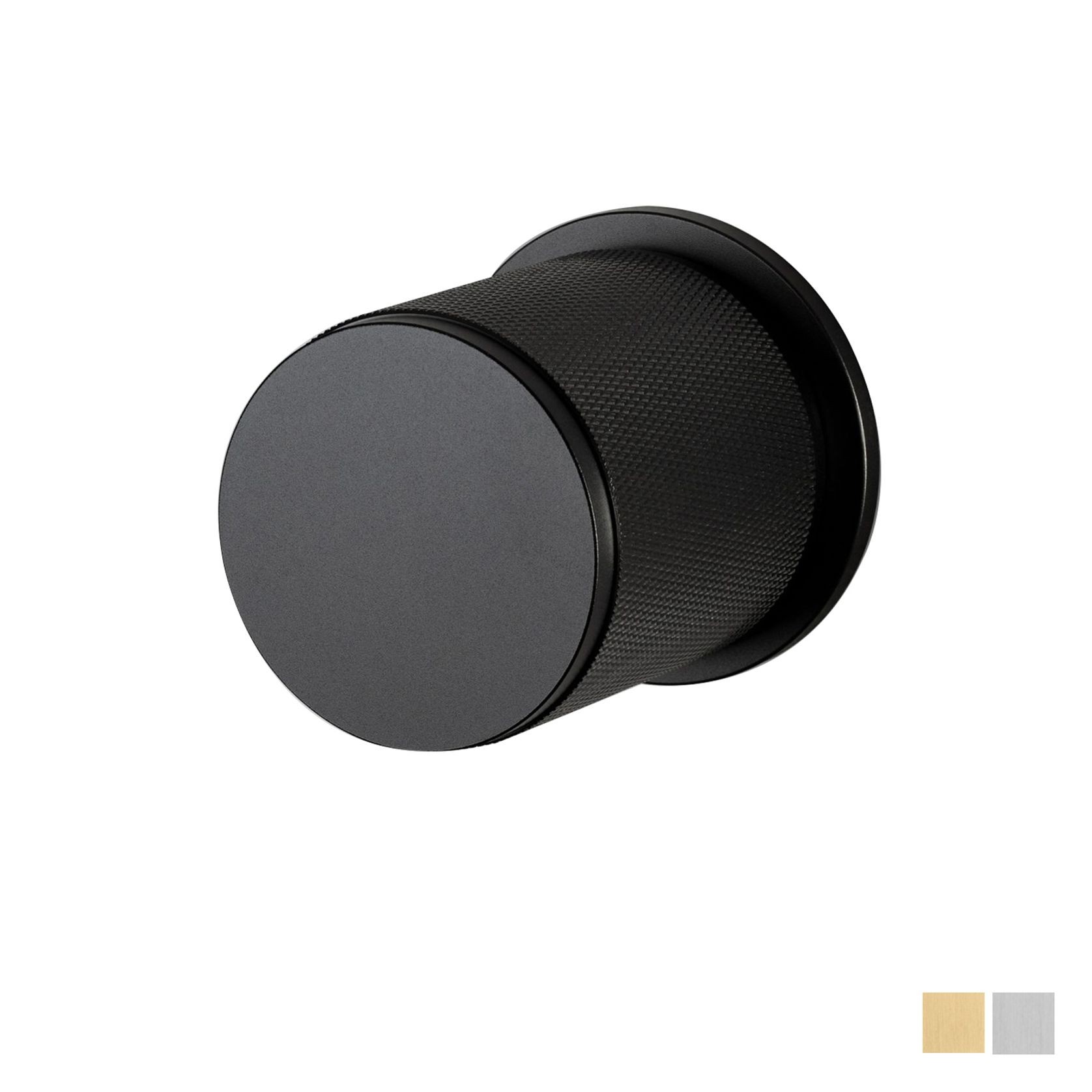 Buster and Punch Cross-Knurl Door Knob on Round Rose gallery detail image