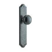 Iver Paddington Door Knob on Shouldered Backplate Distressed Nickel gallery detail image