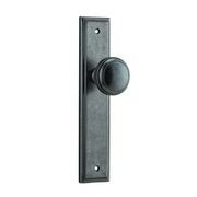 Iver Paddington Door Knob Stepped Backplate Distressed Nickel gallery detail image
