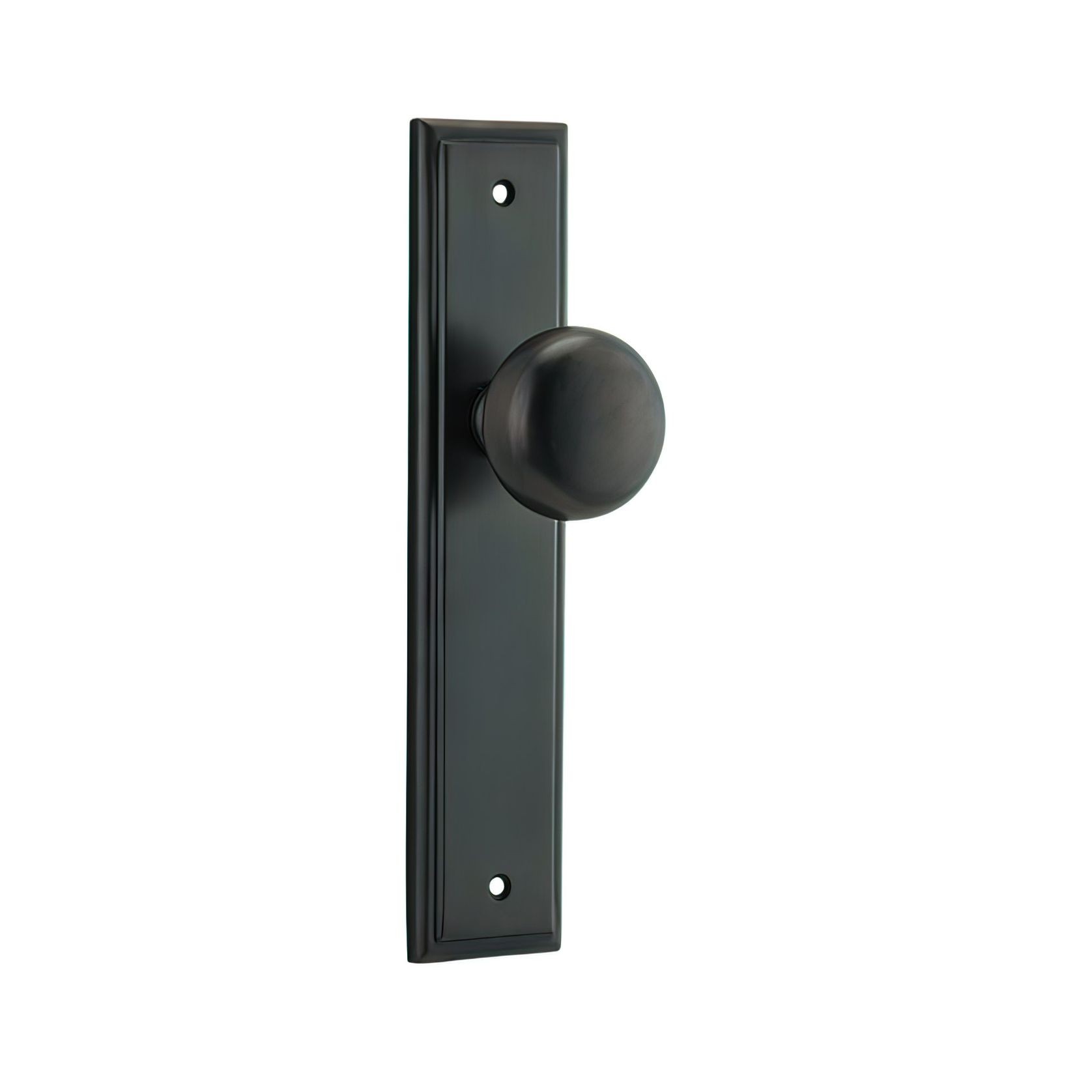 Iver Cambridge Door Knob on Stepped Backplate Signature Brass gallery detail image