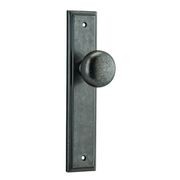Iver Cambridge Door Knob on Stepped Backplate Distressed Nickel gallery detail image