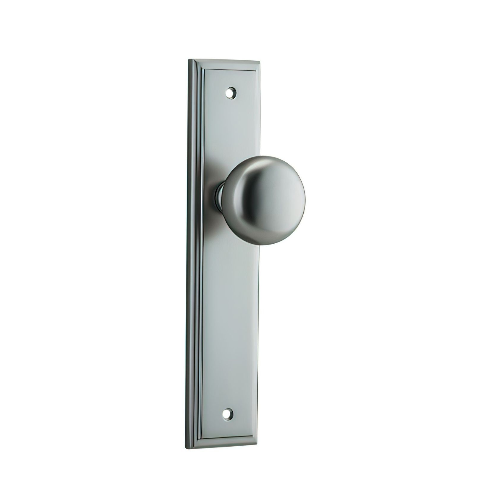 Iver Cambridge Door Knob on Stepped Backplate Satin Nickel - Customise to your needs gallery detail image