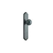 Iver Guildford Door Knob on Shouldered Backplate Distressed Nickel gallery detail image