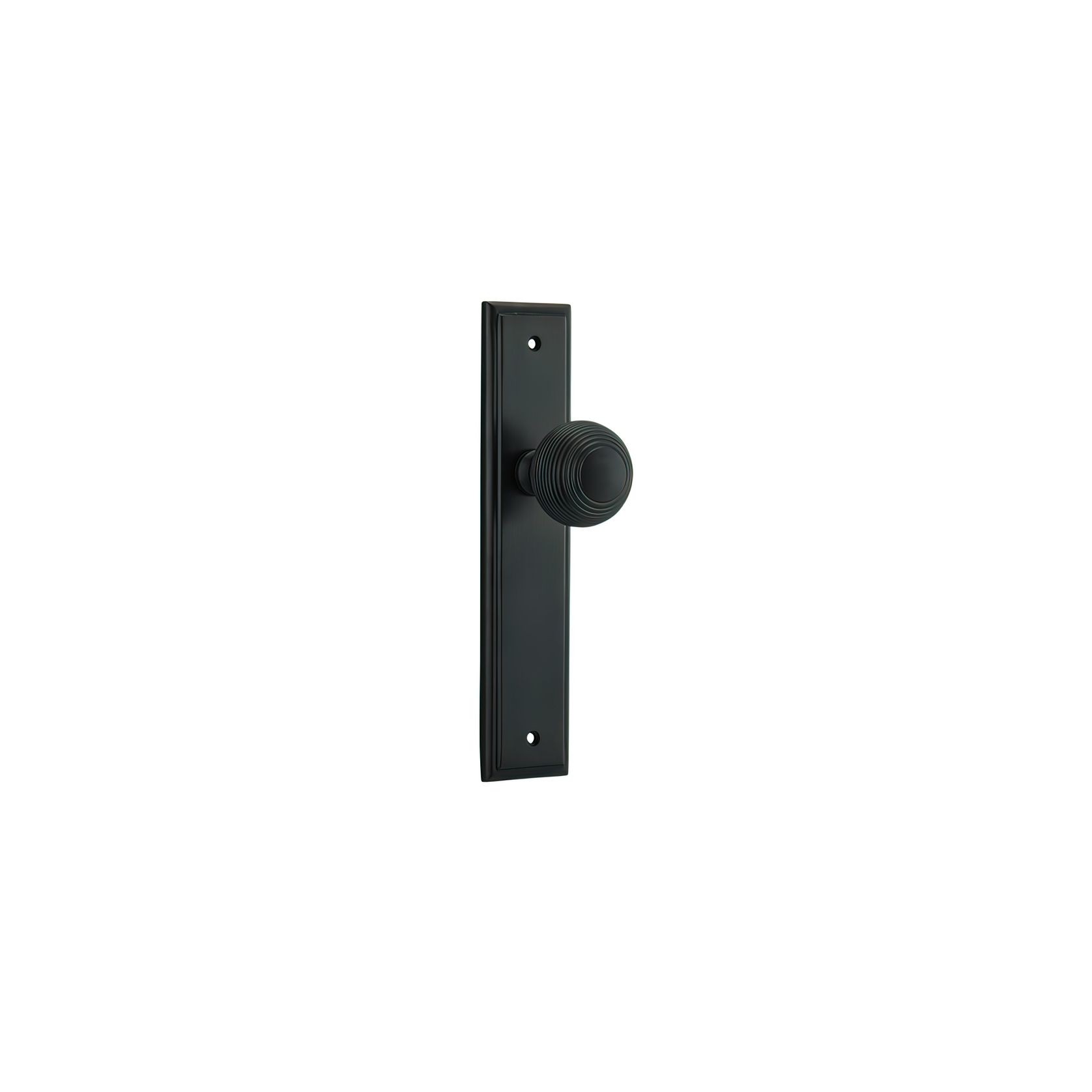 Iver Guildford Door Knob on Stepped Backplate Signature Brass gallery detail image