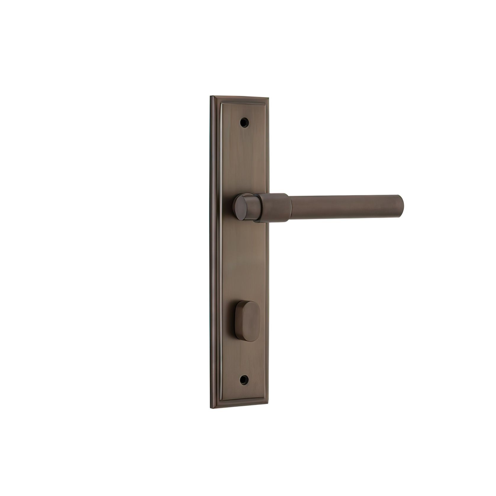 Iver Helsinki Door Lever on Stepped Backplate Signature Brass gallery detail image