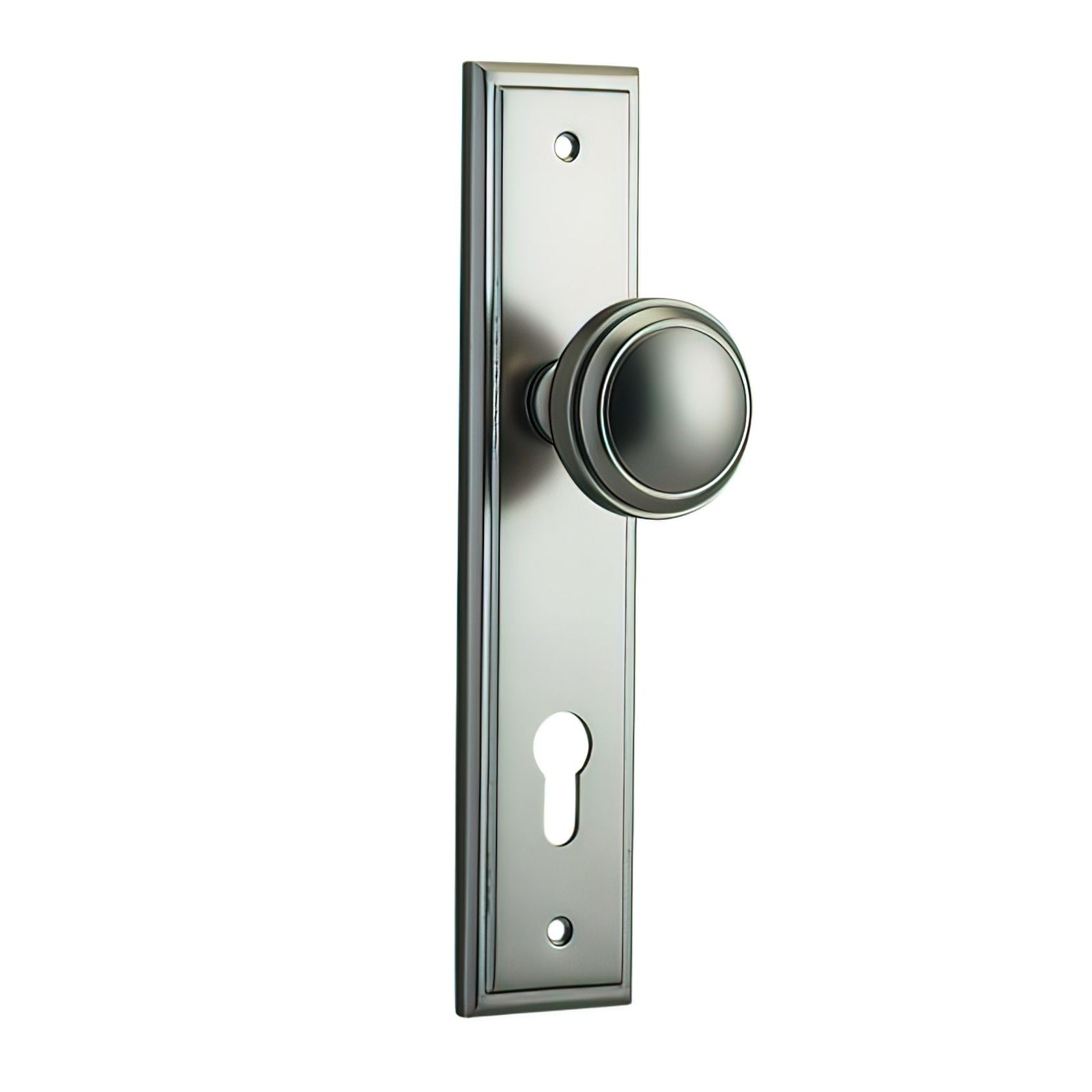 Iver Paddington Door Knob Stepped Backplate Satin Nickel - Customise to your needs gallery detail image