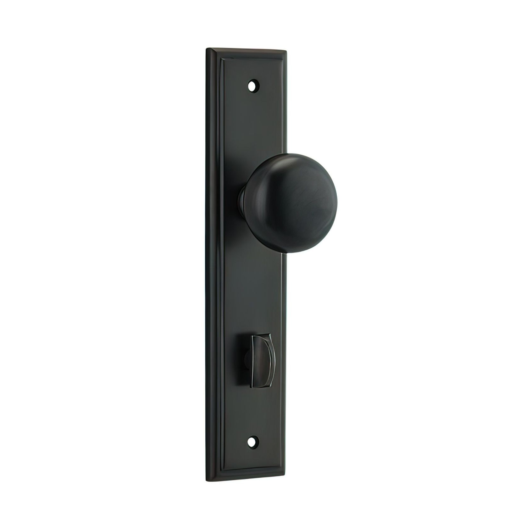 Iver Cambridge Door Knob on Stepped Backplate Signature Brass gallery detail image