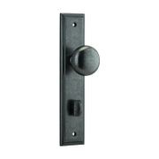 Iver Cambridge Door Knob on Stepped Backplate Distressed Nickel gallery detail image