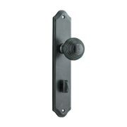 Iver Guildford Door Knob on Shouldered Backplate Distressed Nickel gallery detail image