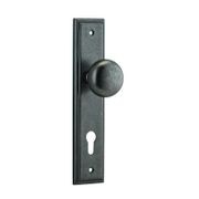 Iver Cambridge Door Knob on Stepped Backplate Distressed Nickel gallery detail image
