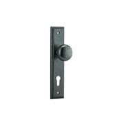 Iver Cambridge Door Knob on Stepped Backplate Distressed Nickel gallery detail image