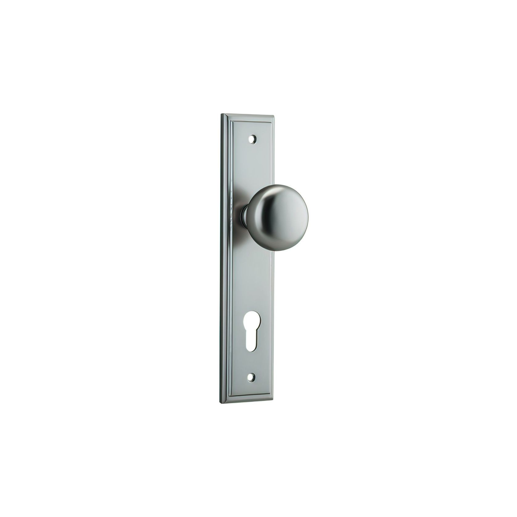 Iver Cambridge Door Knob on Stepped Backplate Satin Nickel - Customise to your needs gallery detail image