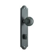 Iver Guildford Door Knob on Shouldered Backplate Distressed Nickel gallery detail image