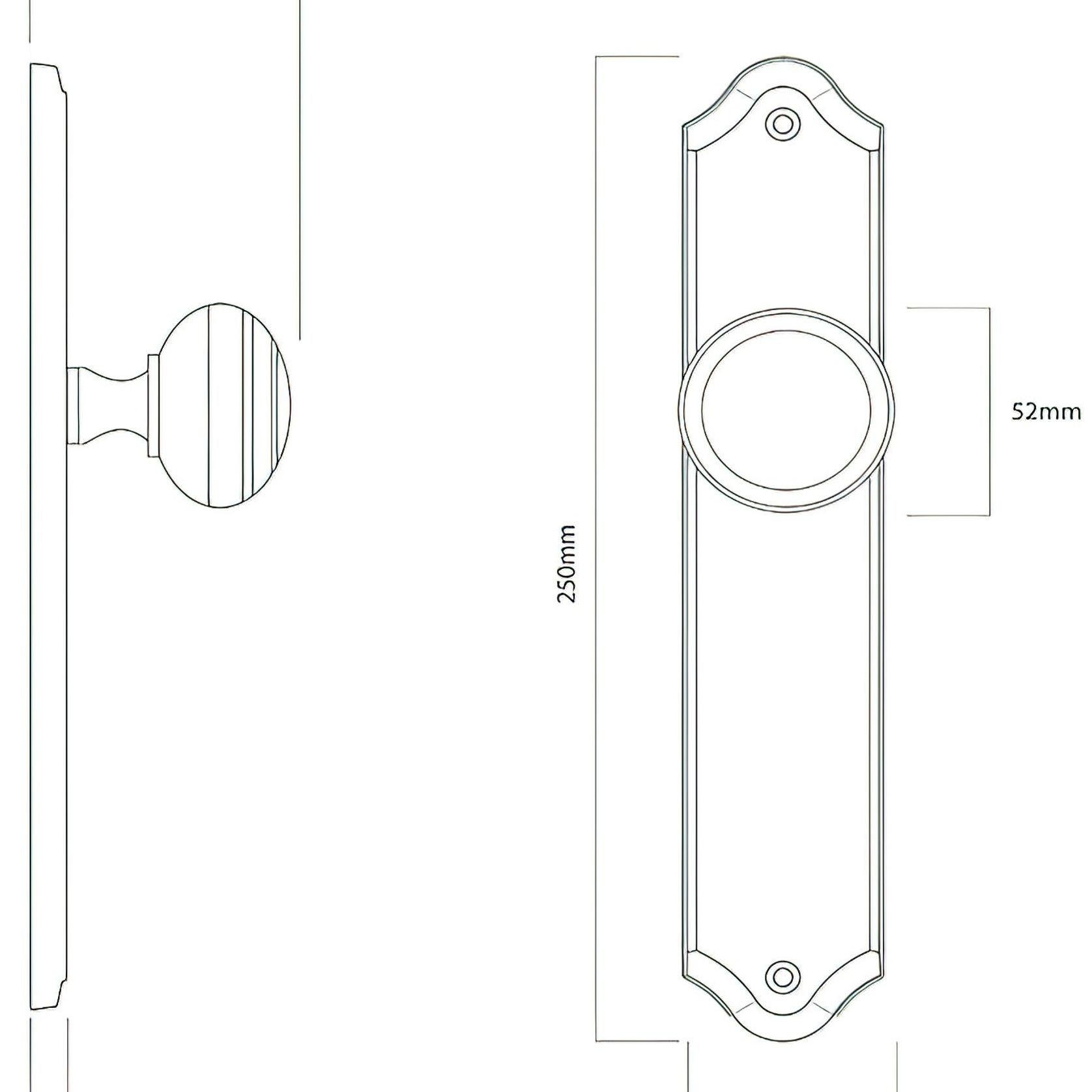 Iver Paddington Door Knob on Shouldered Backplate Signature Brass gallery detail image
