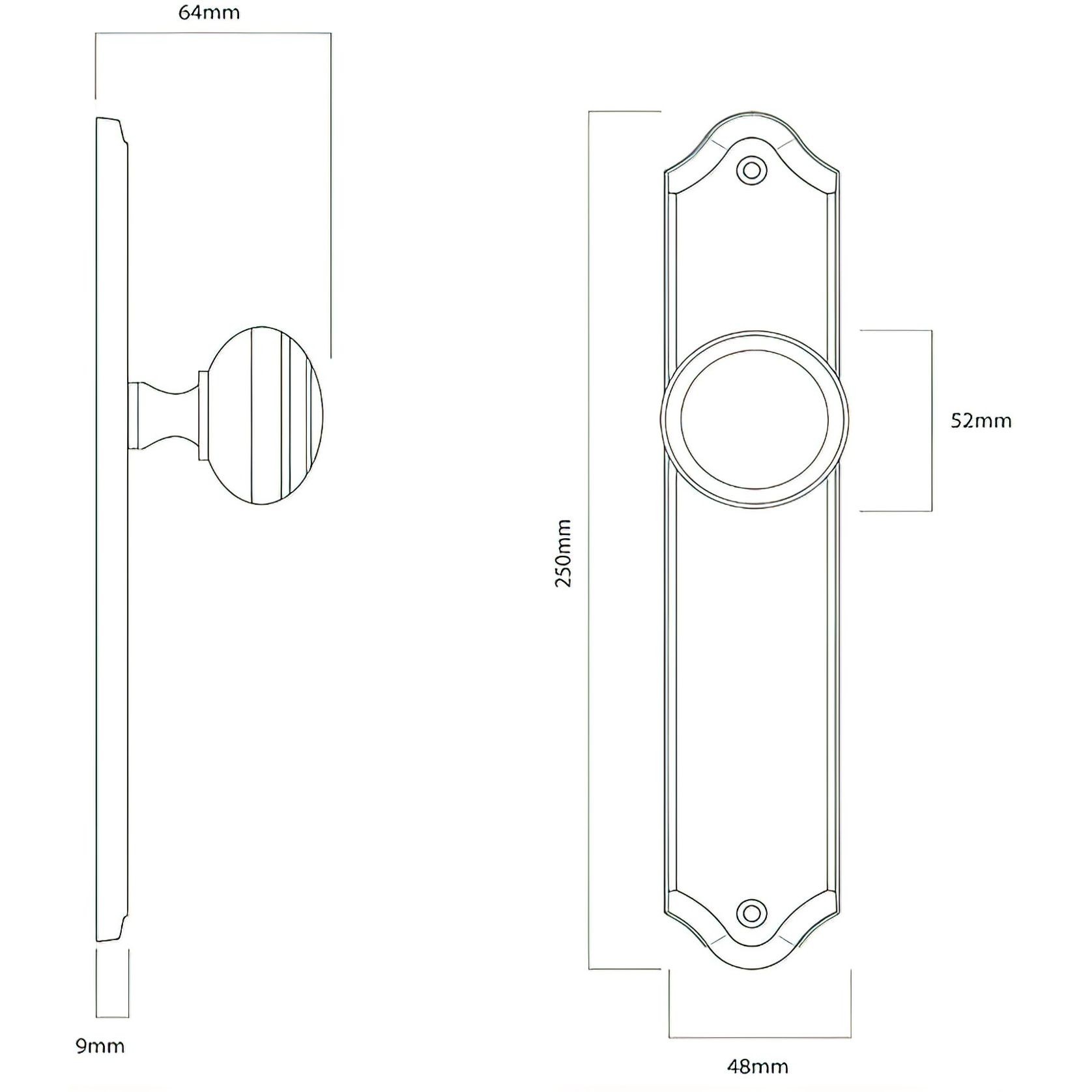 Iver Paddington Door Knob on Shouldered Backplate Distressed Nickel gallery detail image