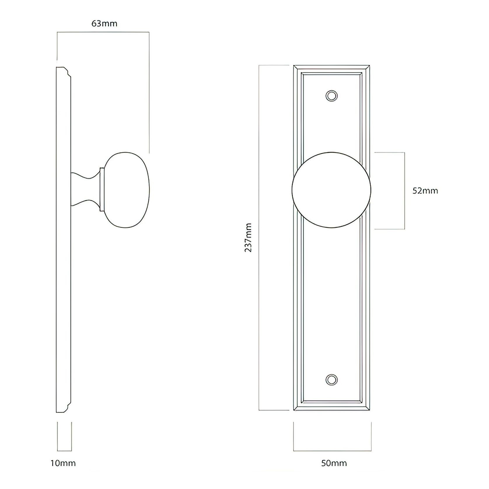 Iver Cambridge Door Knob on Stepped Backplate Satin Nickel - Customise to your needs gallery detail image